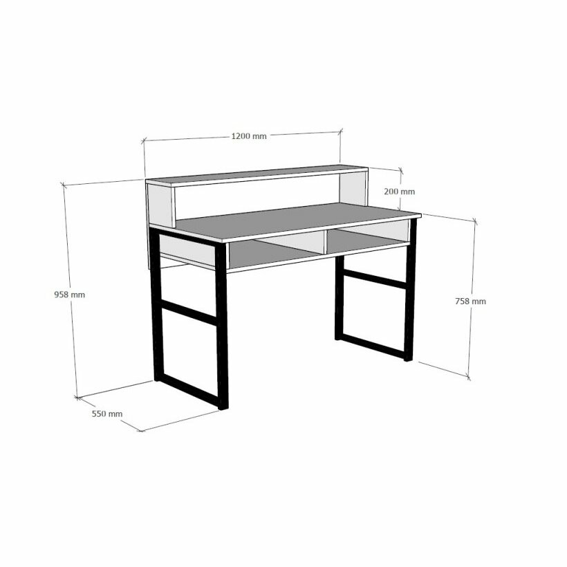Pracovný stôl Kemo Walnut and Black – Obrázok 3