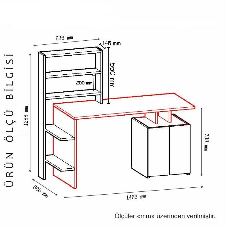 Pracovný stôl Melis Walnut and Anthracite – Obrázok 2
