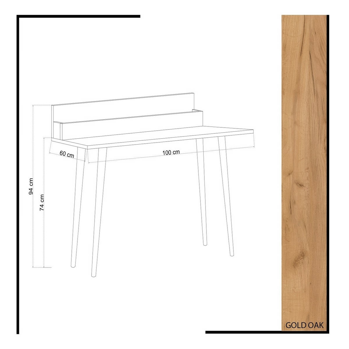 Pracovný stôl Rammi Oak – Obrázok 3