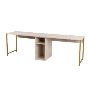 Pracovný stôl Twin Travertine and Gold