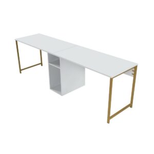 Pracovný stôl Twin White and Gold