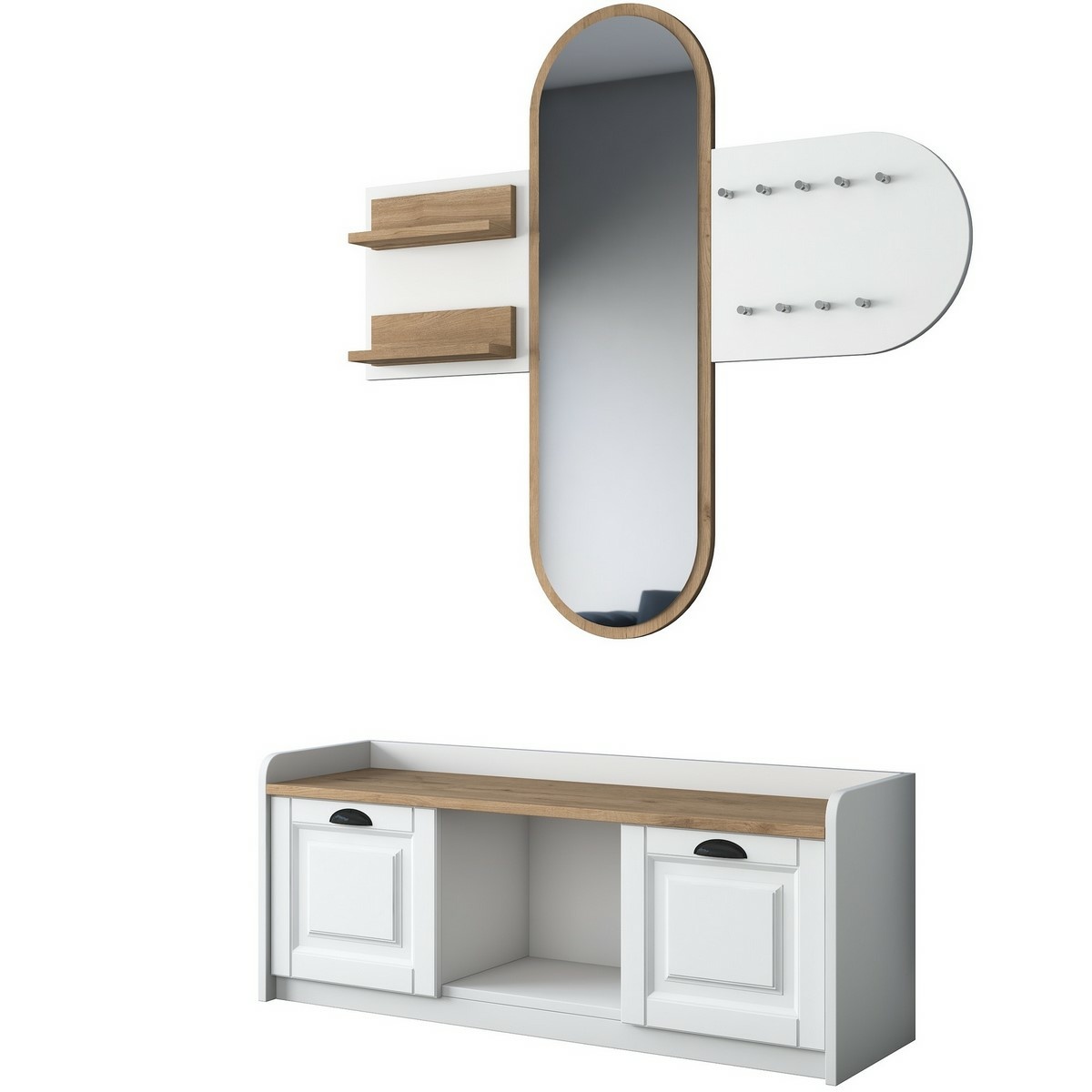 Predsieňová zostava Ema White and Walnut
