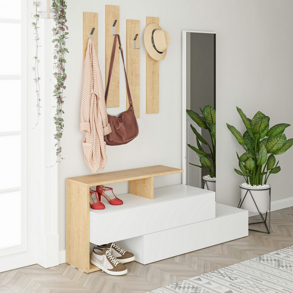 Predsieňová zostava Ramda White and Oakfarbe – Obrázok 5