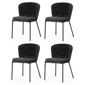 Sada jedálenských stoličiek Bouclé CT-W1077 GREY2,4 ks