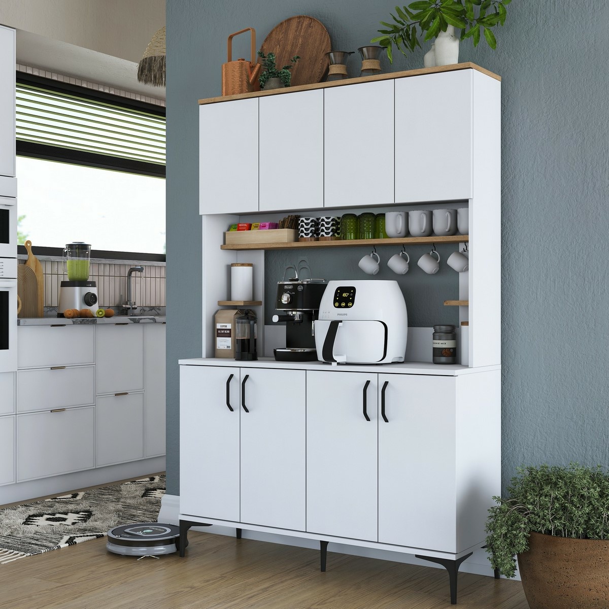 Skriňa Javy Walnut and White – Obrázok 11