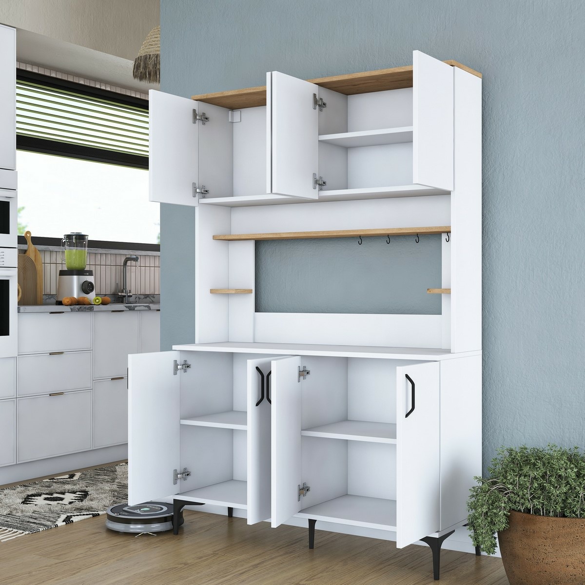 Skriňa Javy Walnut and White – Obrázok 5