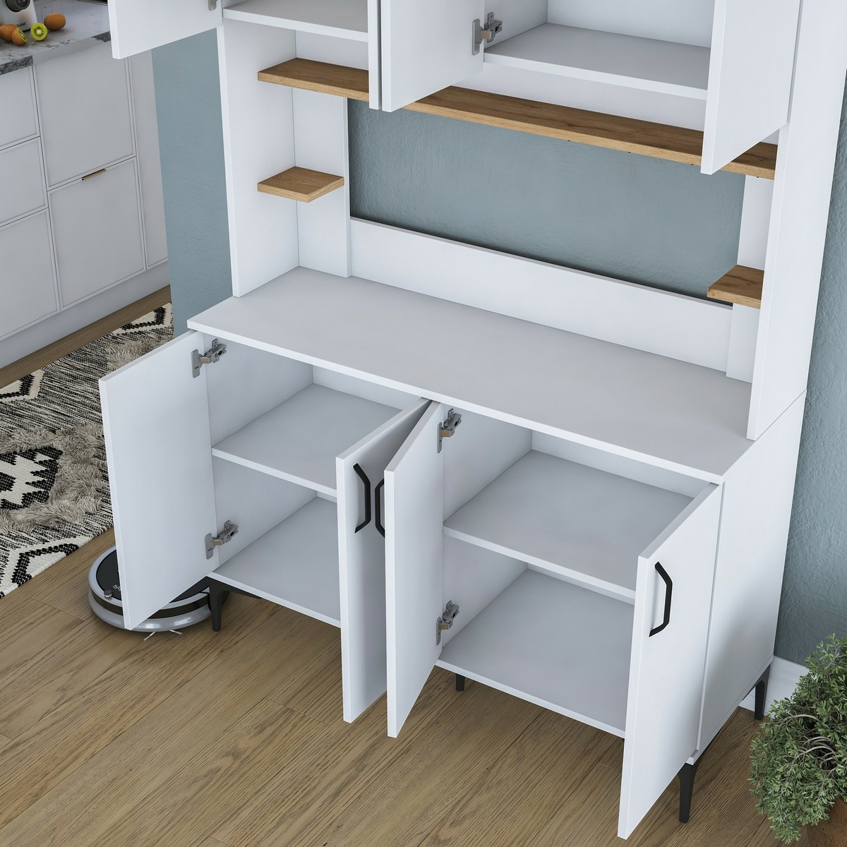 Skriňa Javy Walnut and White – Obrázok 6