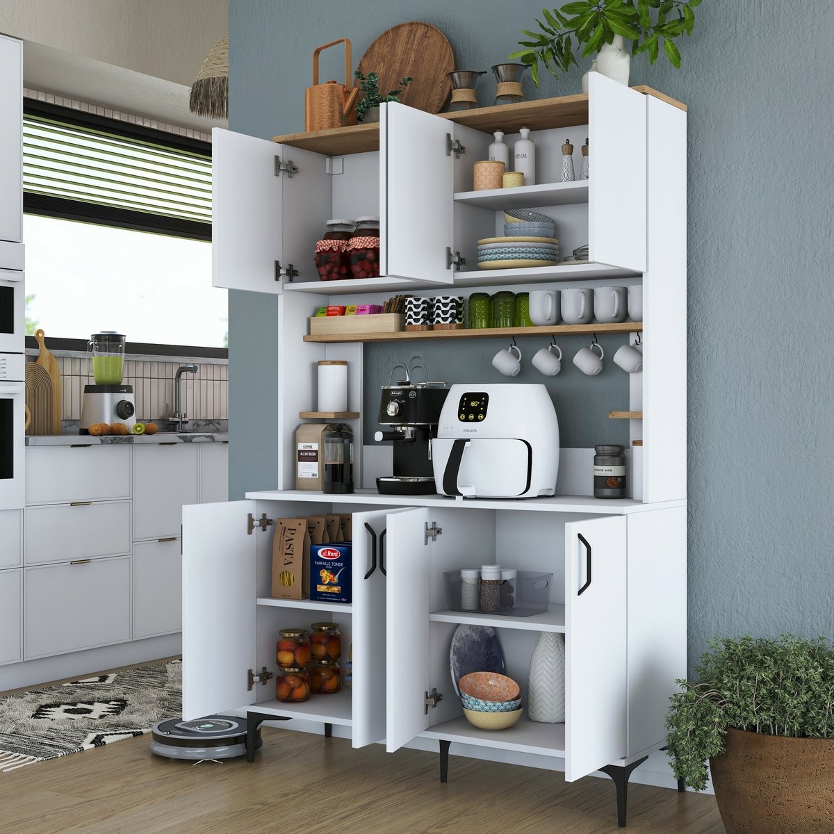 Skriňa Javy Walnut and White – Obrázok 7