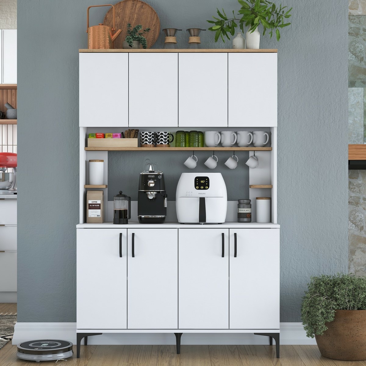 Skriňa Javy Walnut and White – Obrázok 10