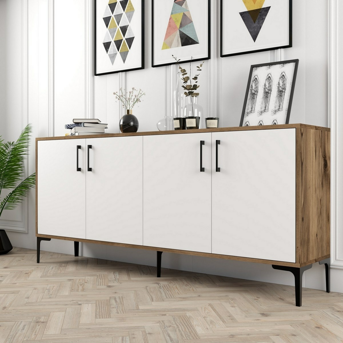 Skrinka Kiev Walnut and White – Obrázok 3