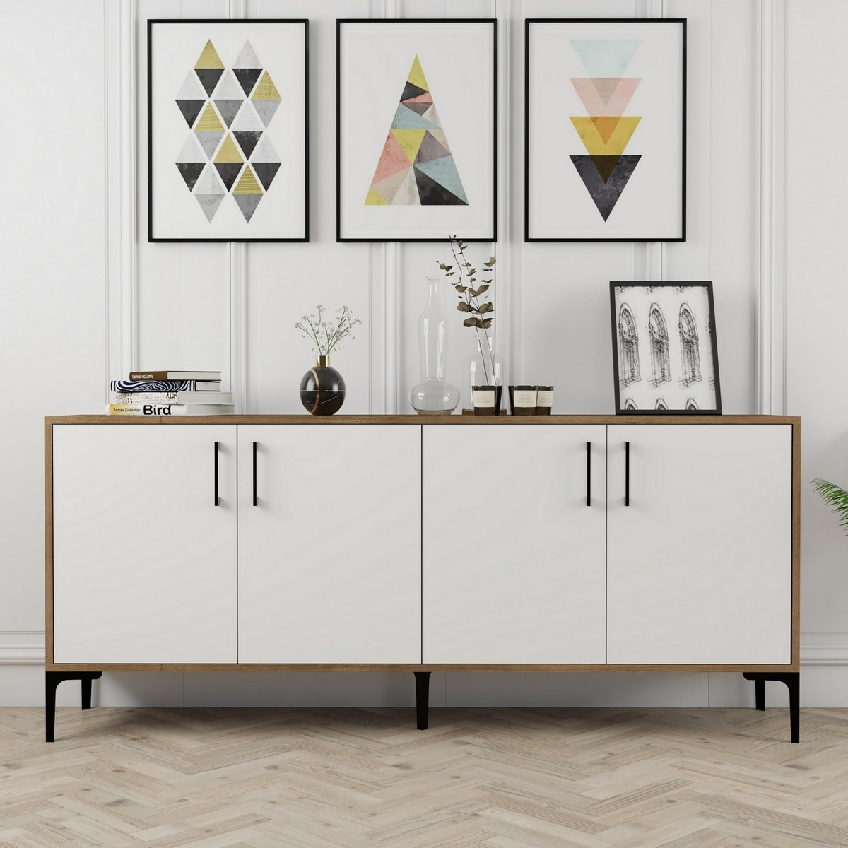 Skrinka Kiev Walnut and White – Obrázok 4