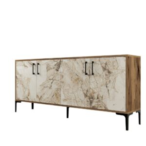 Skrinka Kiev Walnut and White Marblemramoru