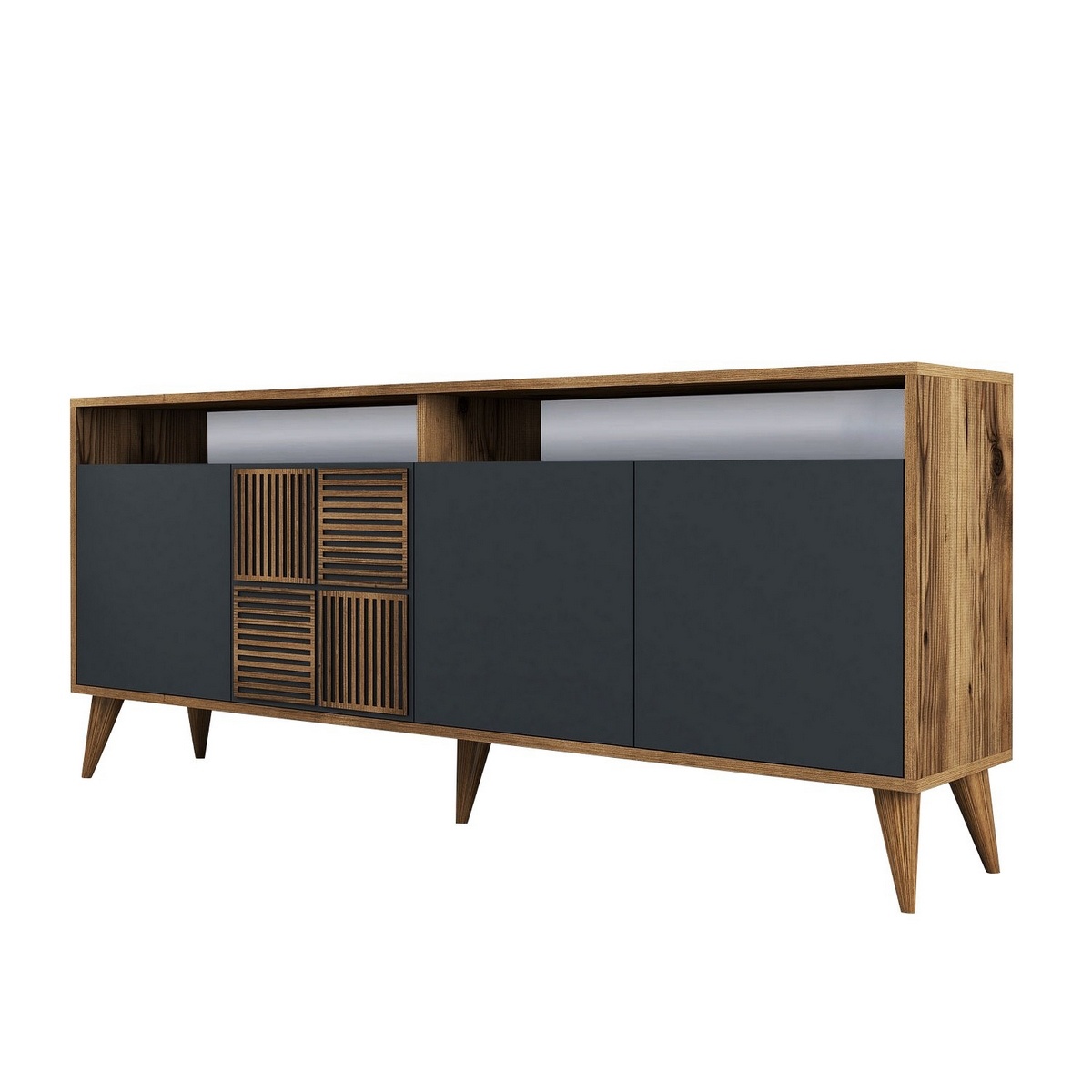 Skrinka Milan 2 Walnut and Anthracite