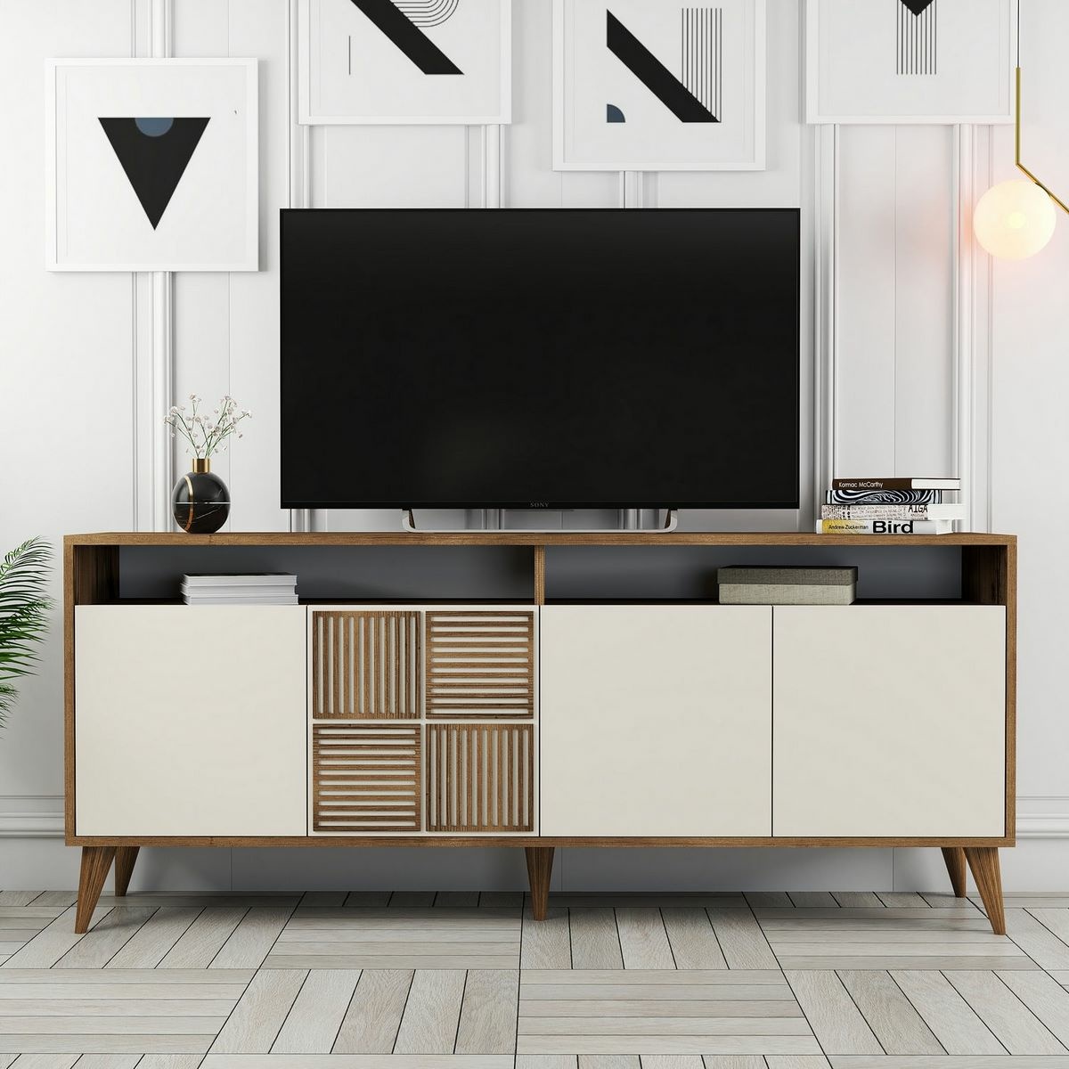 Skrinka Milan 2 Walnut and Cream – Obrázok 5