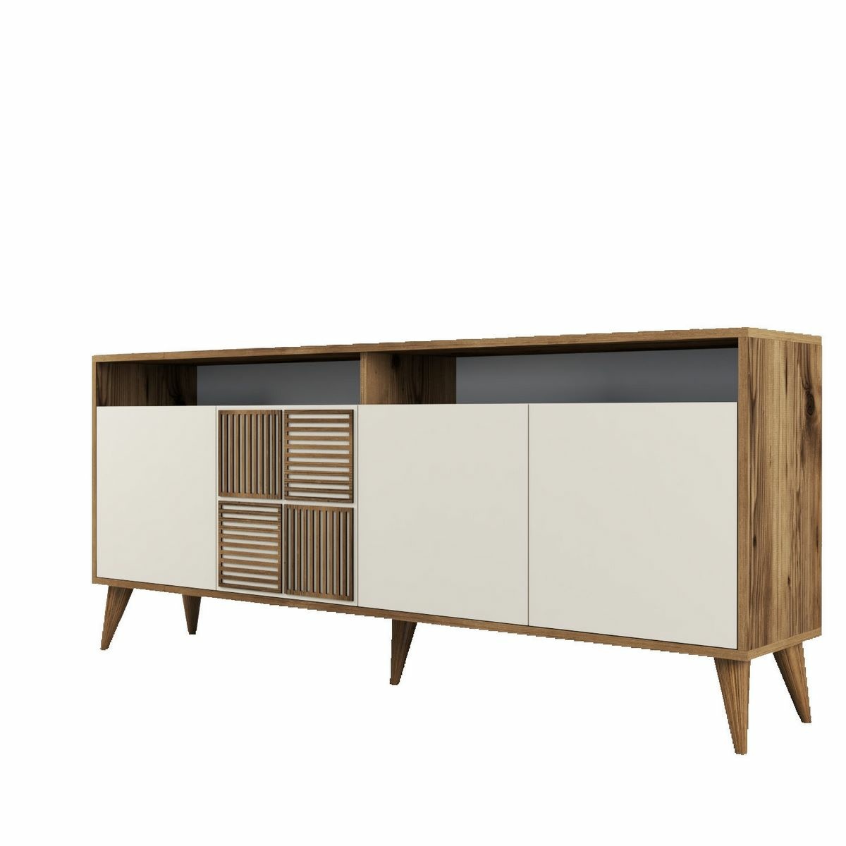 Skrinka Milan 2 Walnut and Cream