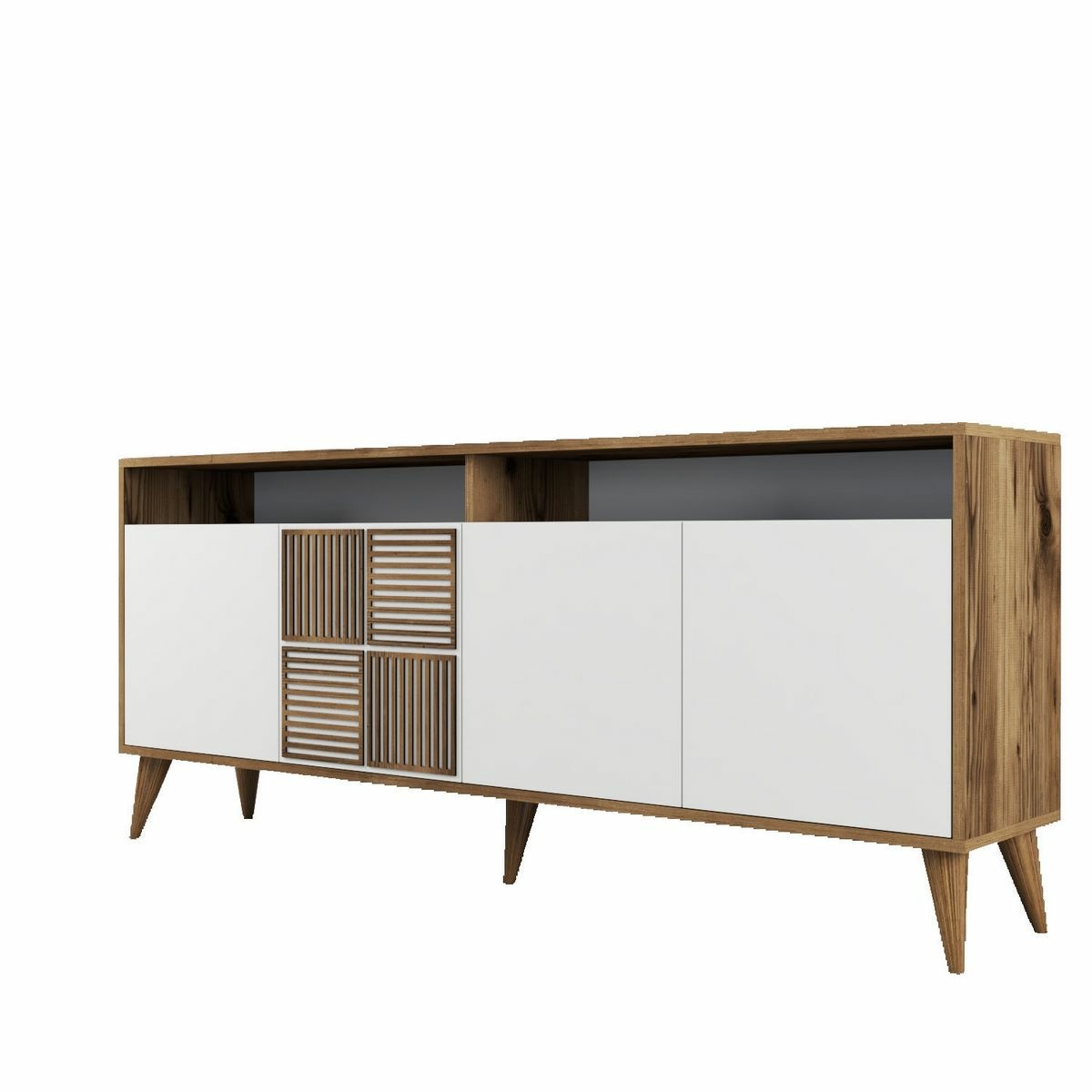Skrinka Milan 2 Walnut and White