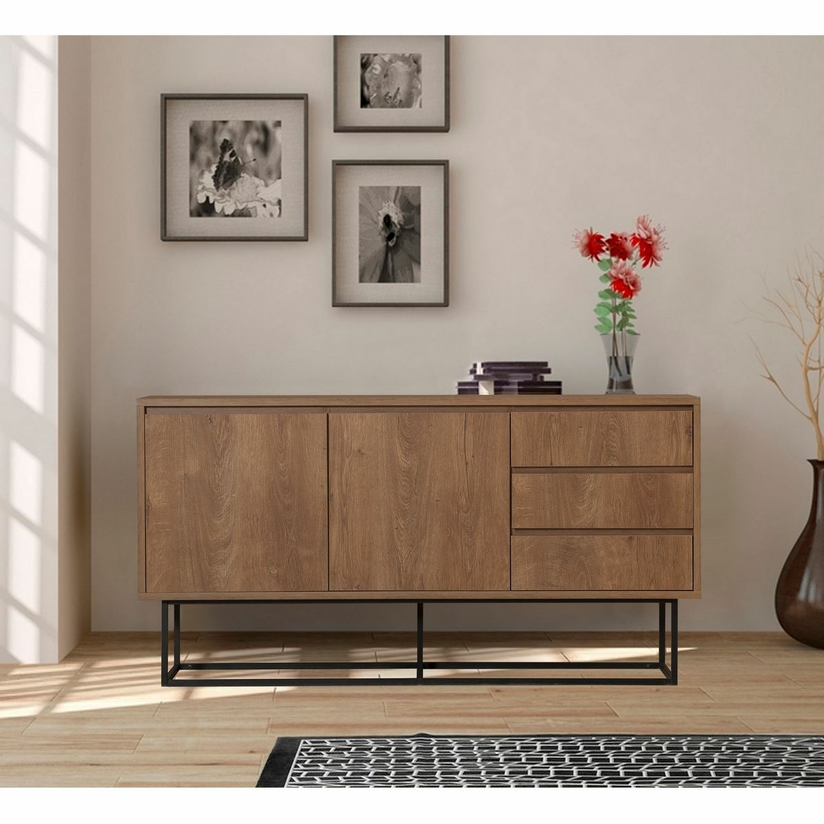 Skrinka Ruba Walnut and Black – Obrázok 8