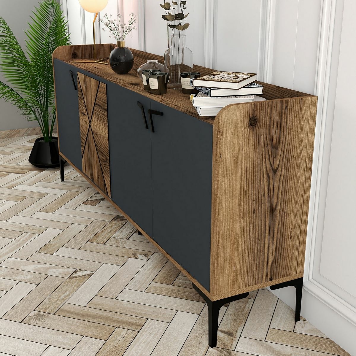 Skrinka Venedik Walnut and Anthracite – Obrázok 2