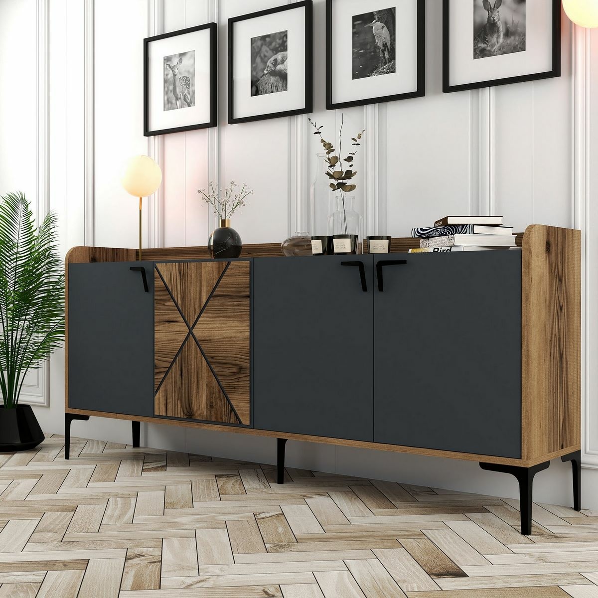 Skrinka Venedik Walnut and Anthracite – Obrázok 3