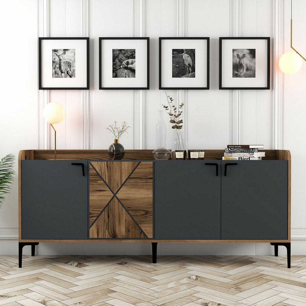 Skrinka Venedik Walnut and Anthracite – Obrázok 4