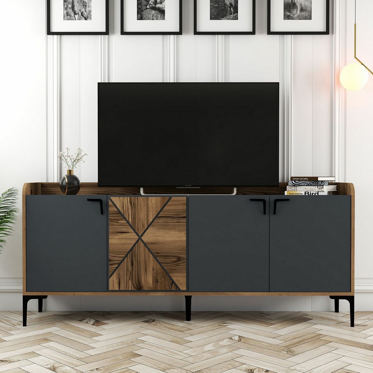 Skrinka Venedik Walnut and Anthracite – Obrázok 5