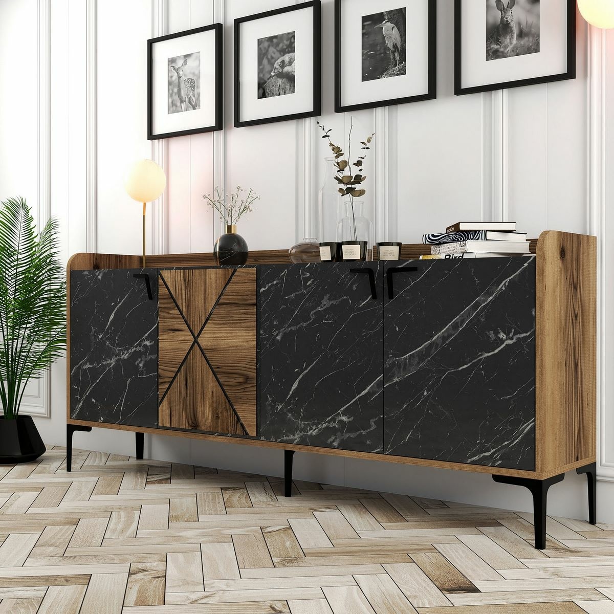 Skrinka Venedik Walnut and Black Marble – Obrázok 3