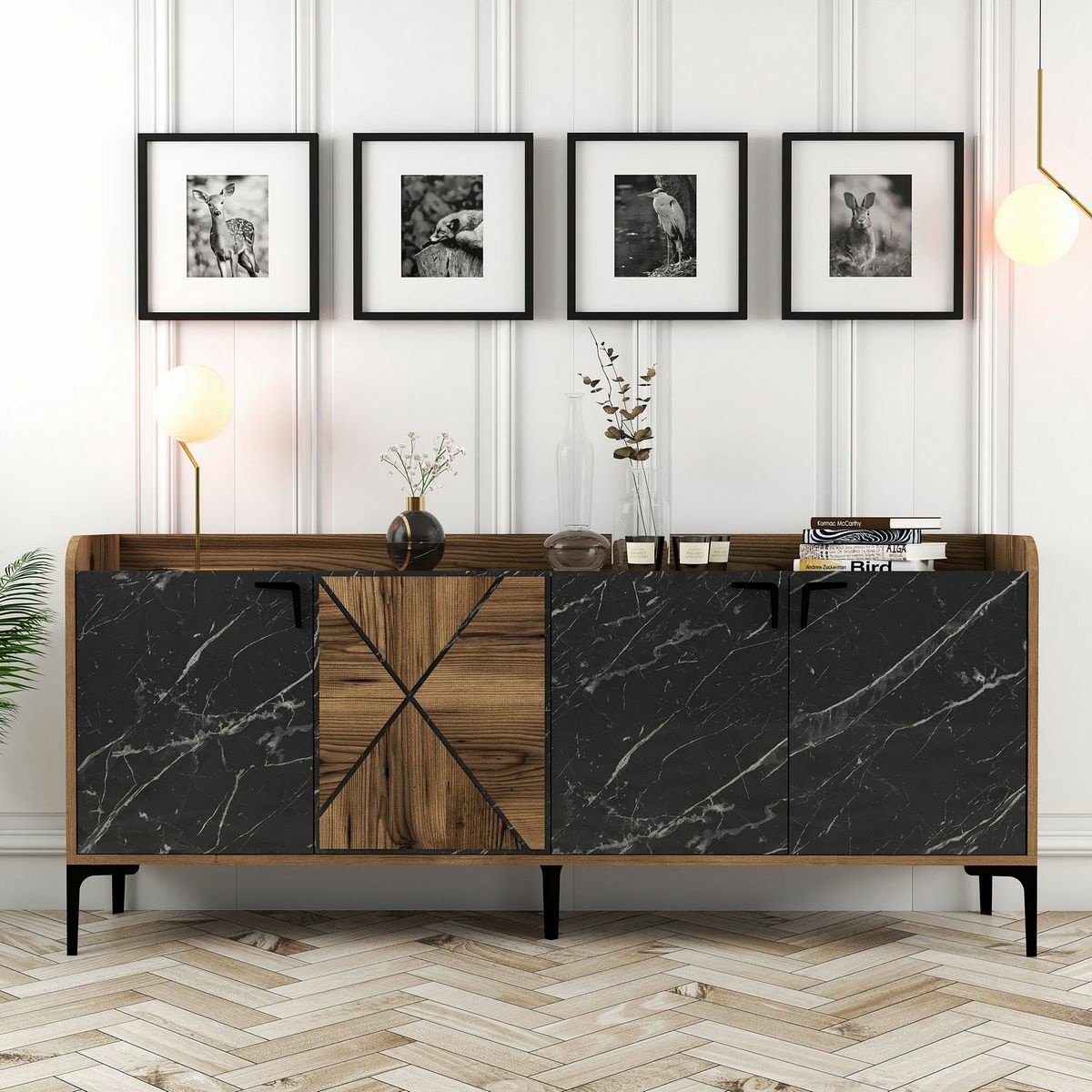 Skrinka Venedik Walnut and Black Marble – Obrázok 4
