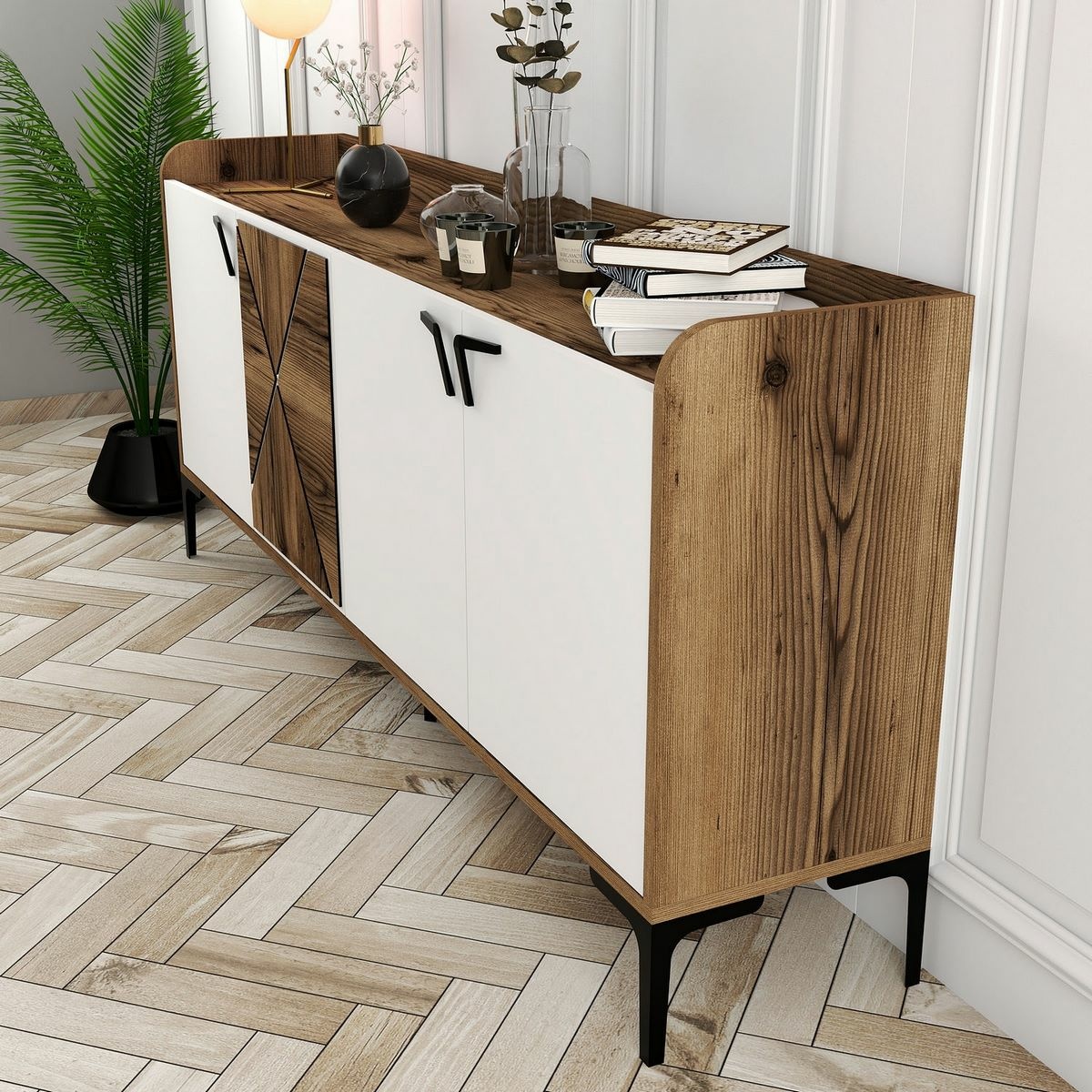 Skrinka Venedik Walnut and White – Obrázok 2