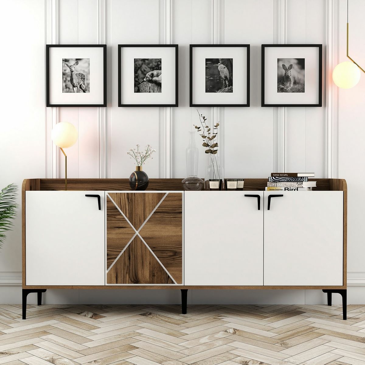 Skrinka Venedik Walnut and White – Obrázok 4