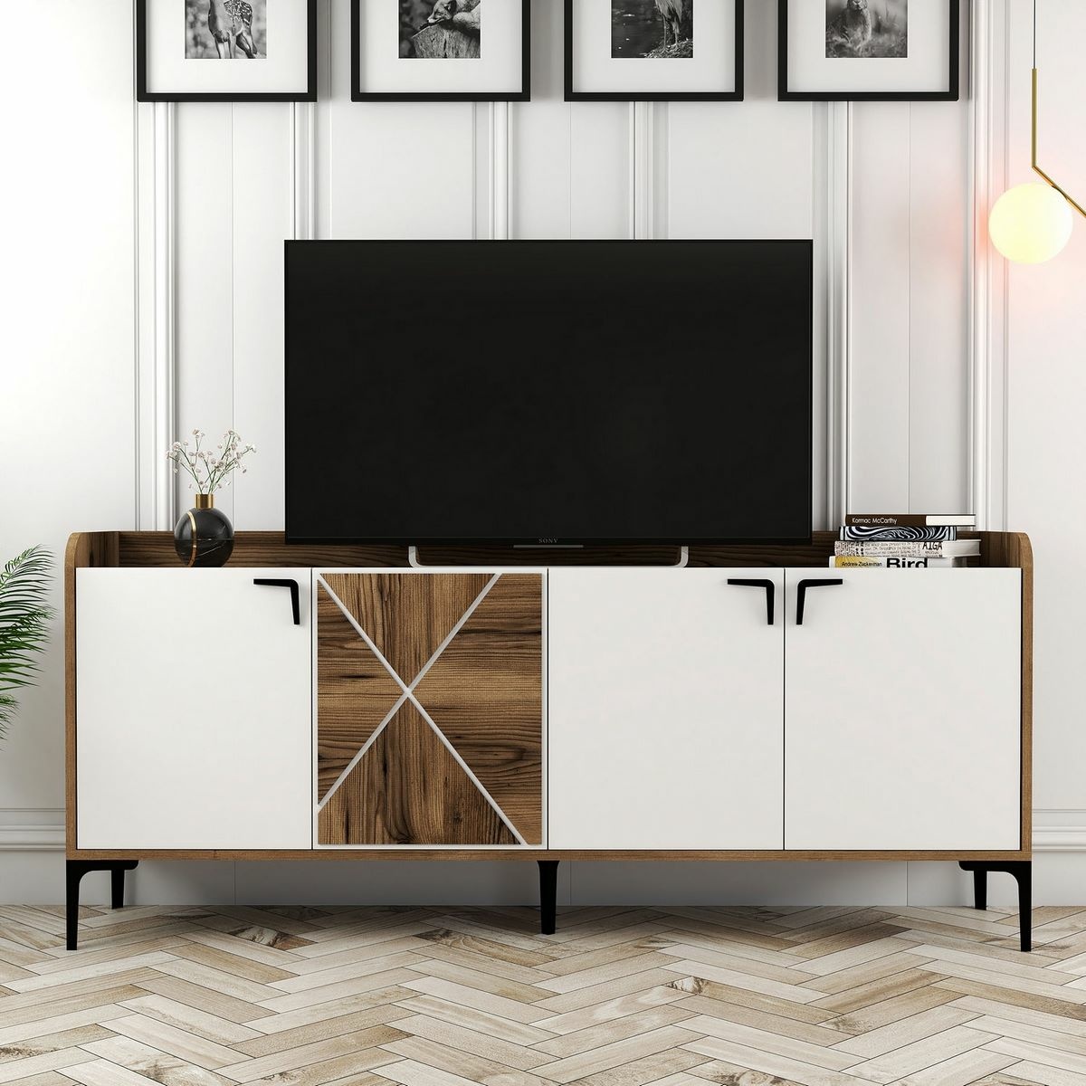 Skrinka Venedik Walnut and White – Obrázok 5