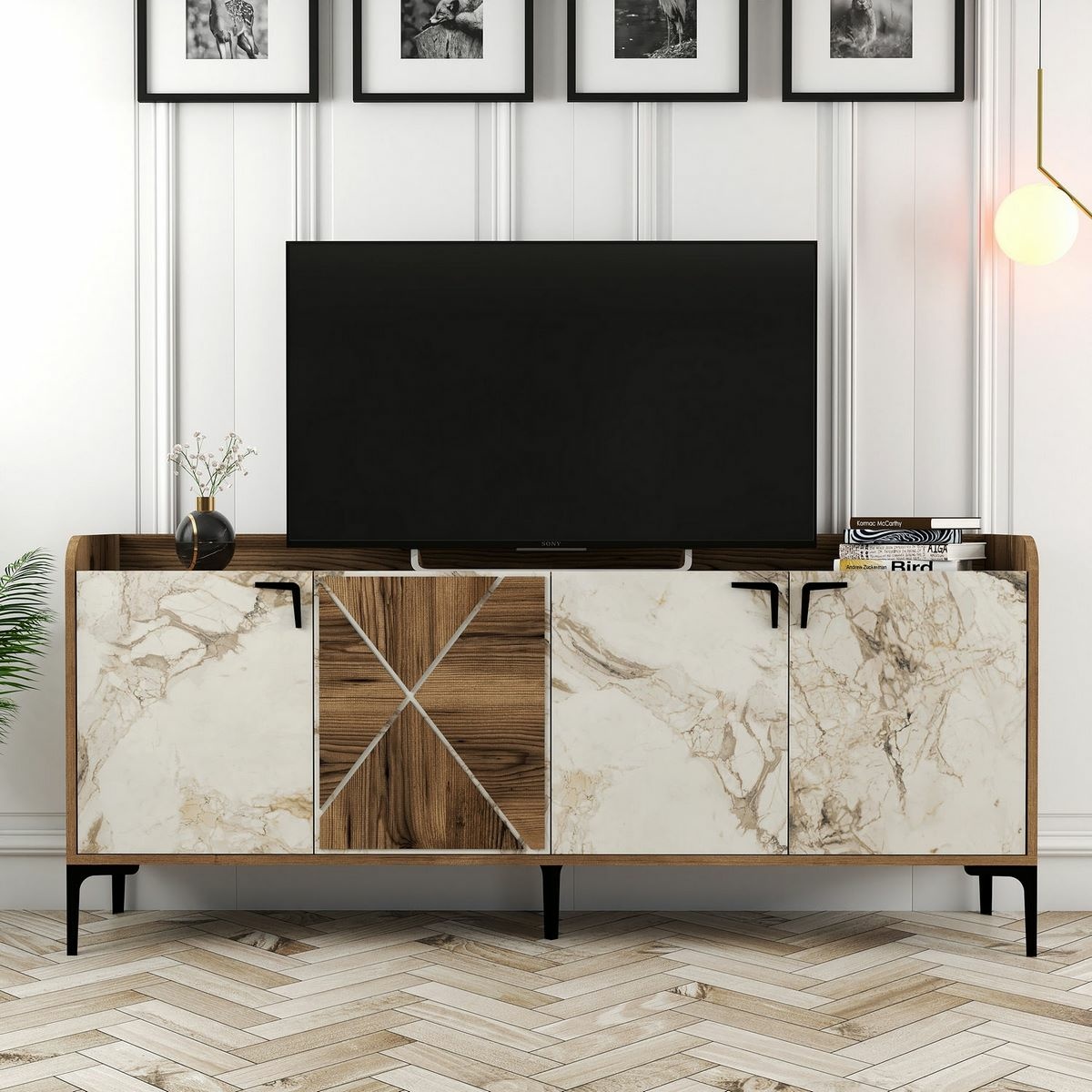 Skrinka Venedik Walnut and White Marblemramoru – Obrázok 5