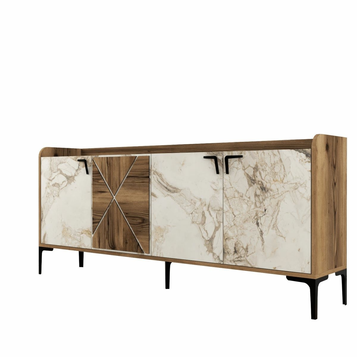 Skrinka Venedik Walnut and White Marblemramoru