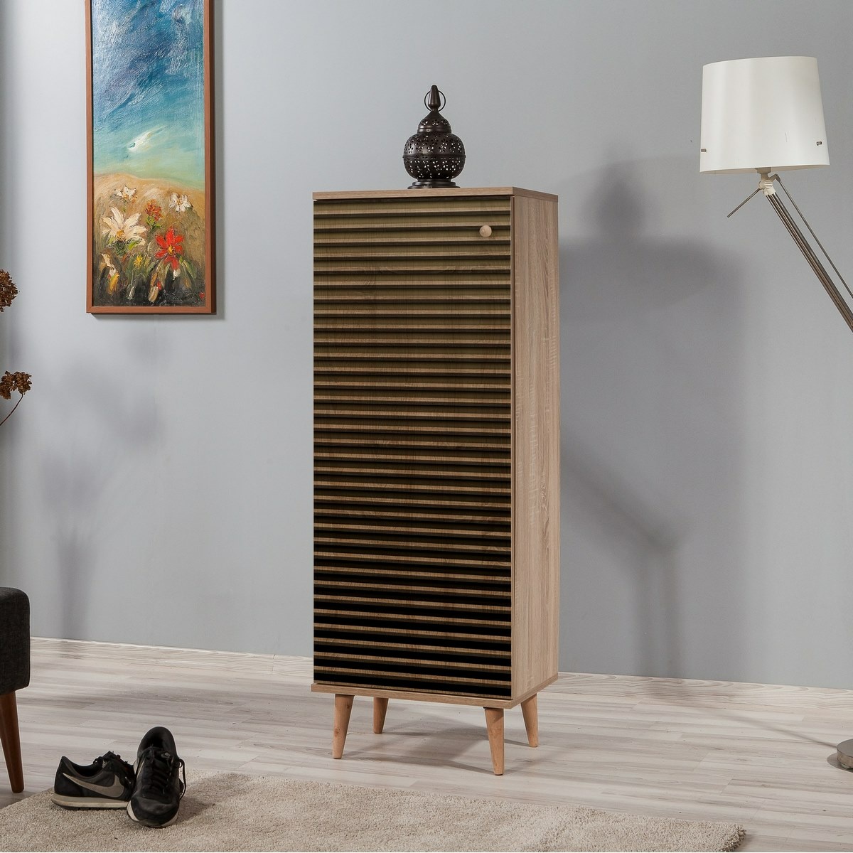 Skrinka na topánky Mega Sonoma Oak Stripes – Obrázok 4