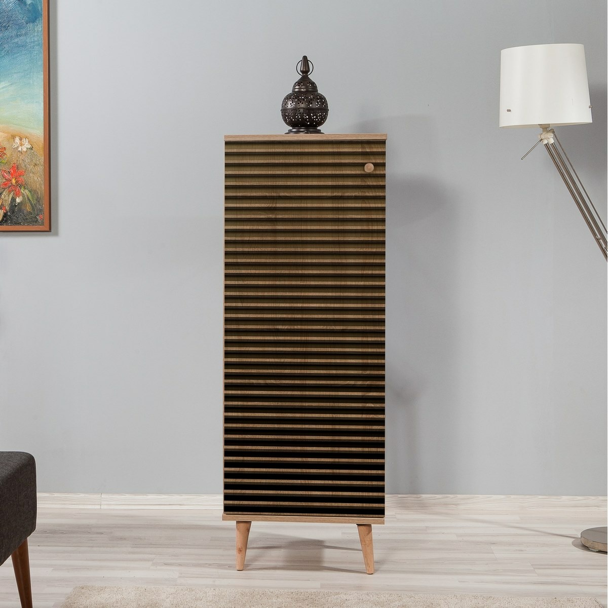 Skrinka na topánky Mega Sonoma Oak Stripes – Obrázok 5