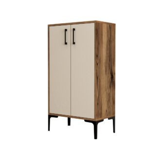 Skrinka na topánky Prag Walnut and Cream
