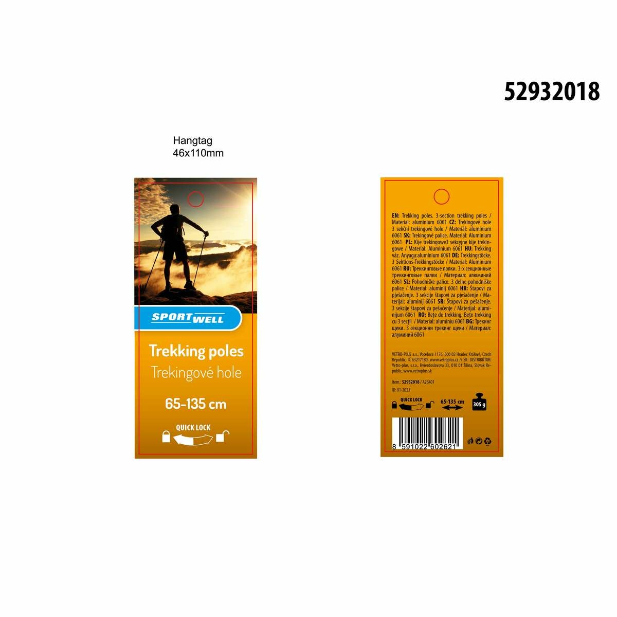 Sportwell Trekingové palice Quick lock, 135 cm – Obrázok 8