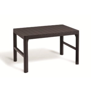 Stôl Keter Lyon z ratanu 116 x 72 x 40 – 66 cm,tmavohnedý