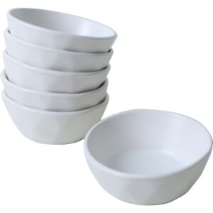 Súprava 6 kameninových misiek Facetta 12 cm, biela