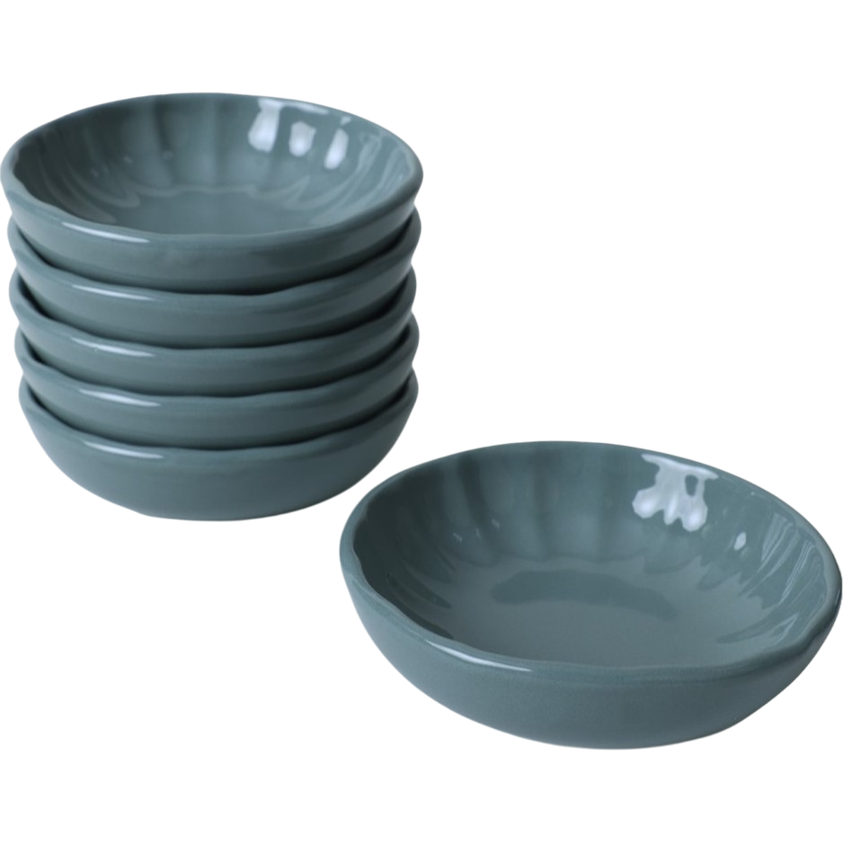 Súprava 6 kameninových misiek Laguna 12 cm, petrolejová