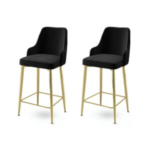 Súprava barových stoličiek Enox Black and Gold, 2 ks, 2 ks