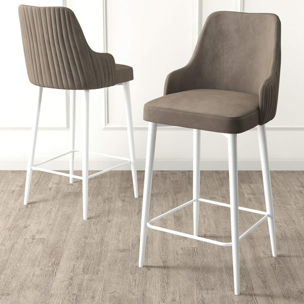 Súprava barových stoličiek Enox Cappuccino and White, 2 ks, 2 ks – Obrázok 2
