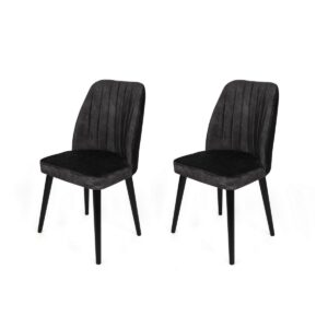 Súprava jedálenských stoličiek Alfa Anthracite and Black, 2 ks