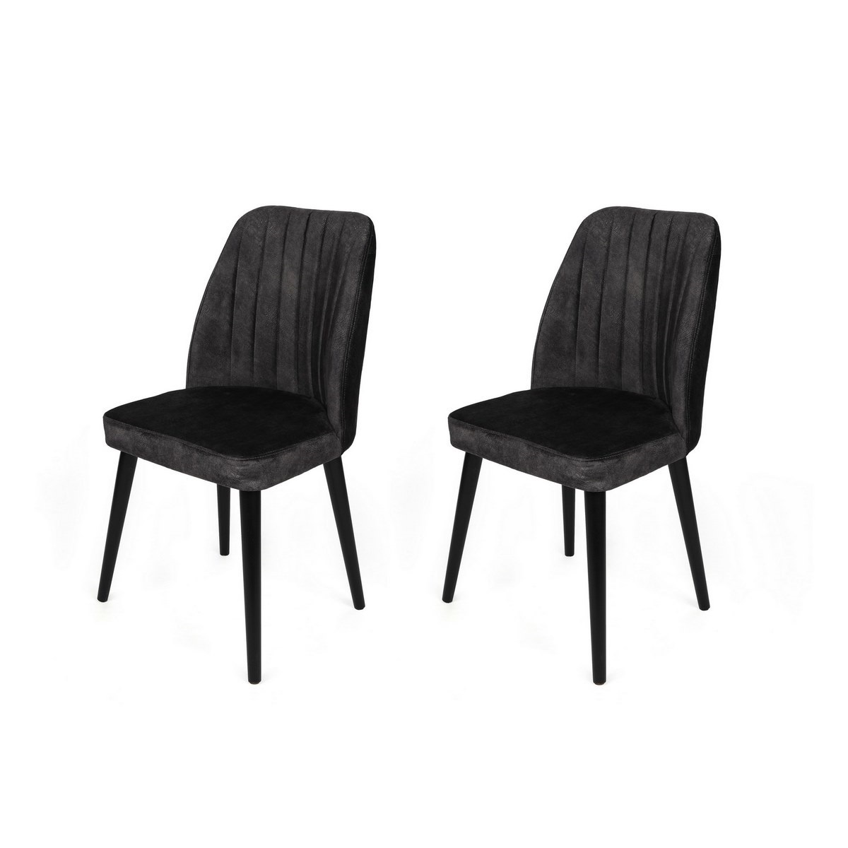 Súprava jedálenských stoličiek Alfa Anthracite and Black, 2 ks