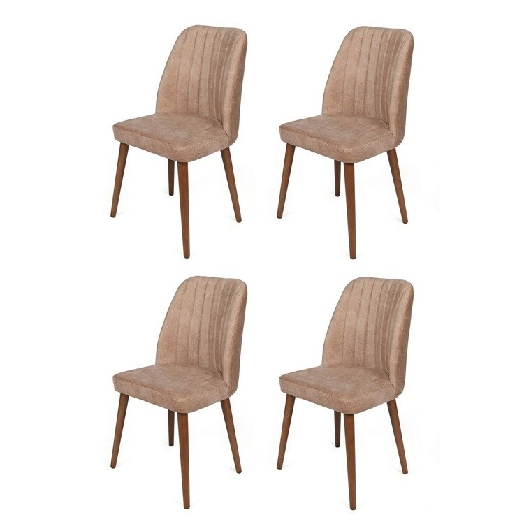 Súprava jedálenských stoličiek Alfa Beige and Walnut, 4 ks