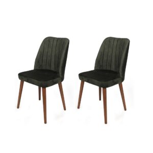 Súprava jedálenských stoličiek Alfa Khaki and Walnut, 2 ks