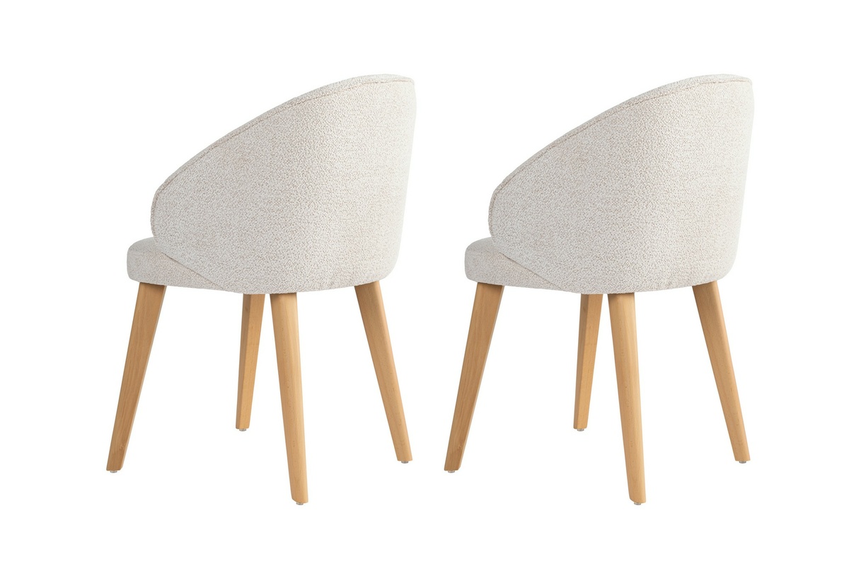 Súprava jedálenských stoličiek Bentley White and Light Oak, 2 ks – Obrázok 2