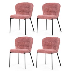 Súprava jedálenských stoličiek Bouclé CT-W1077 PINK2, 4 ks