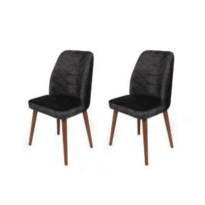 Súprava jedálenských stoličiek Dallas Anthracite and Walnut, 2 ks