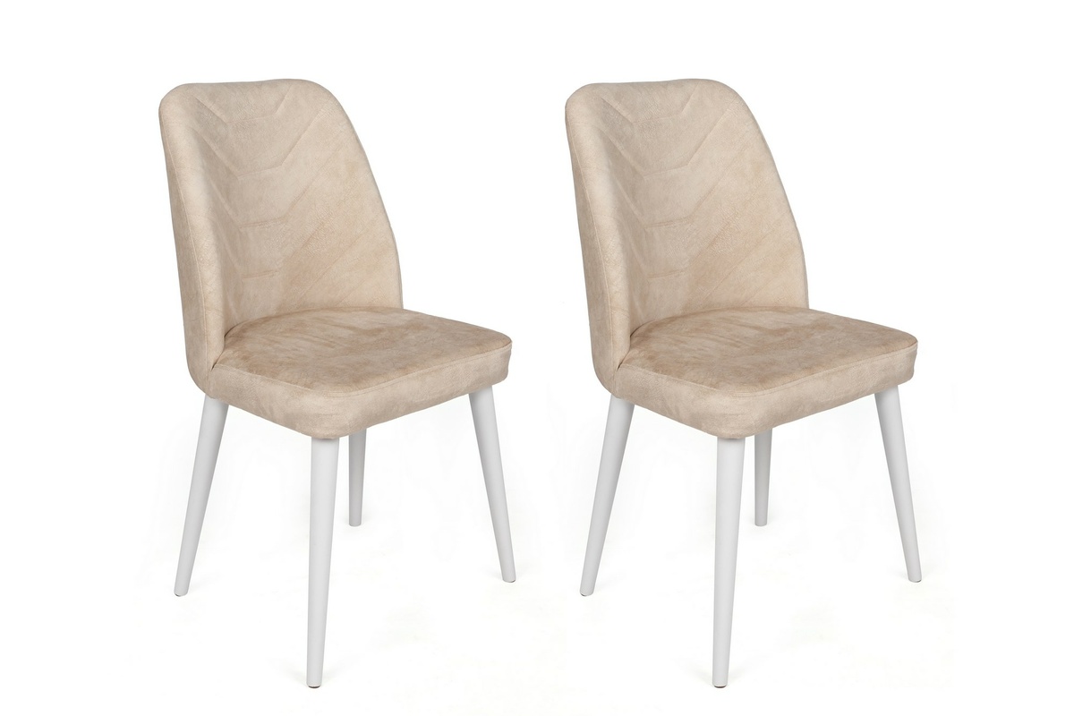Súprava jedálenských stoličiek Dallas Beige and White, 4 ks – Obrázok 2
