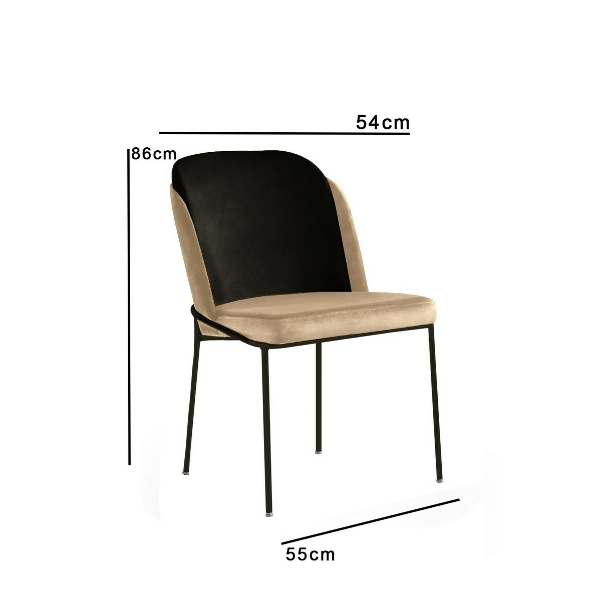 Súprava jedálenských stoličiek Dore Beige and Black, 2 ks – Obrázok 4